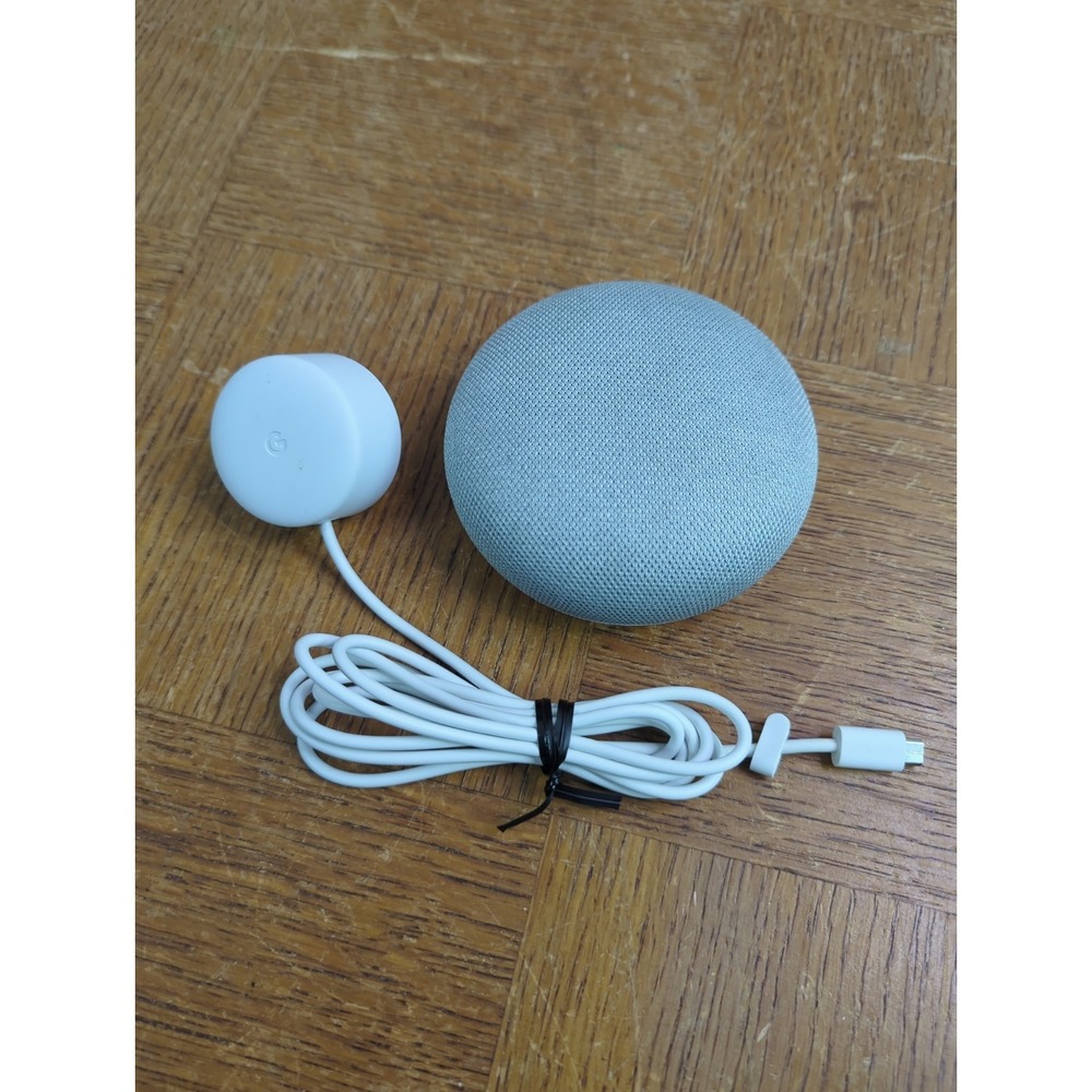 Google Nest Mini Model: H0A Gen 1 Smart Speaker Light Gray w/ Power Cable TESTED